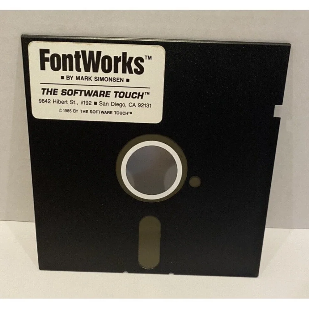 FontWorks Software Touch Apple II Mark Simonsen 1985 Floppy Disk
